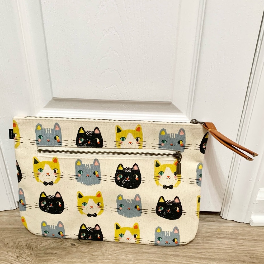 Danica Studio Kitty Cat Folio Tablet Notebook Knitting Oversized Pouch - NWOT